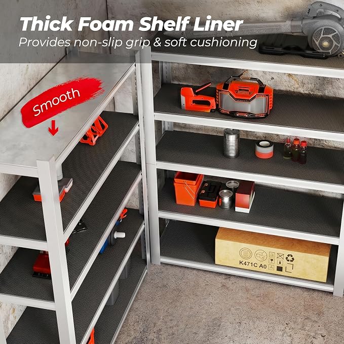 PABUSIOR Toolbox Liner 20" Wide: 5MM Thick Large Tool Box Drawer Shelf Liners for Under Sink - Non Slip Foam Heavy Duty Cabinet Mats for Garage Shelves 20" W x 98" L Black