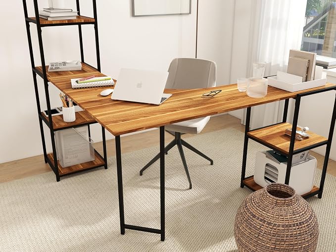 CB Home Square Corner Desk w/6-Tier Tower - Modular Shelving System Customizable with 30+ Free Combinations- Contract Grade Quality