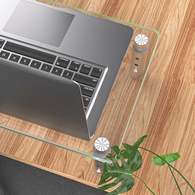 Hemudu Monitor Stand -3 Adjustable Height Monitor Riser, Computer Monitor Stand, Desktop Organizer, Monitor Stand Riser for PC, Computer, Laptop Clear