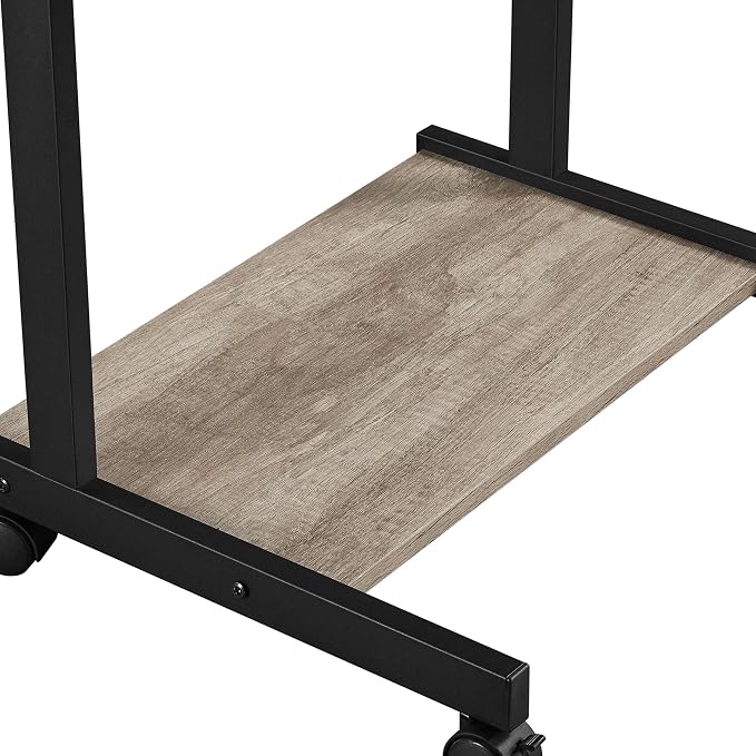 Topeakmart Gray Art Deco Desk, Rolling Computer Desk Cart with Drawer, Small Space Solution for Writing, Laptop, PC, 22 x 20.1 x 31.5 inches