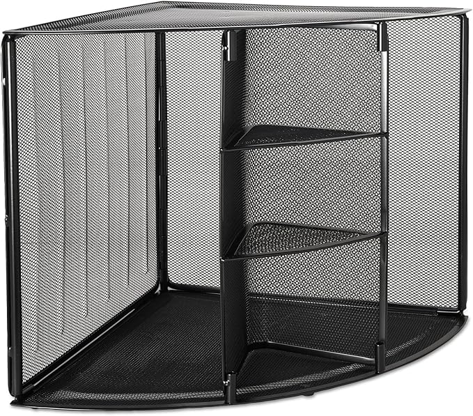 Rolodex Mesh Collection Corner Desktop Shelf Black (62630)