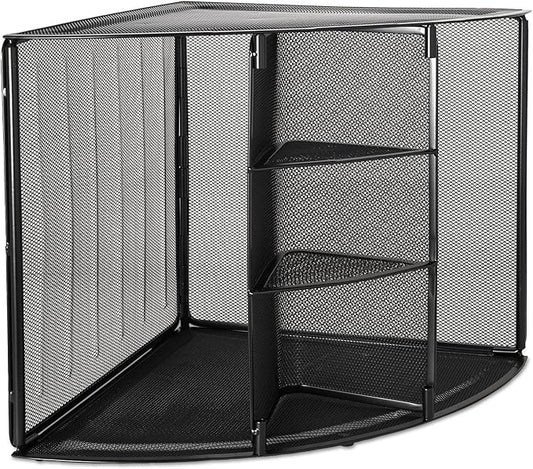 Rolodex Mesh Collection Corner Desktop Shelf Black (62630)