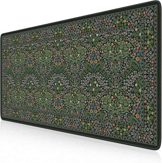 iCasso Big Mouse Pad, Desk Pad Mat, Full Desk Large Mousepad, Anti-Slip Smooth Surface XXL Computer Pad with Stitched Edges for Home Office Organizer (Green)