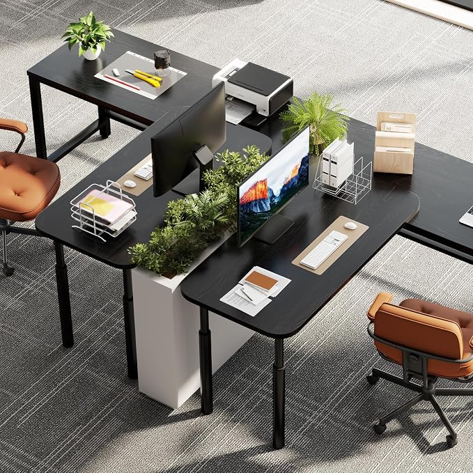 CycleCrew Large L-Shaped Desk Extension, 47.2" L Freestanding Desk Extender with Adjustable Height, Full-Size Tabletop Extension for Existing Desk, Space Saving Workstation Expansion for Home Office