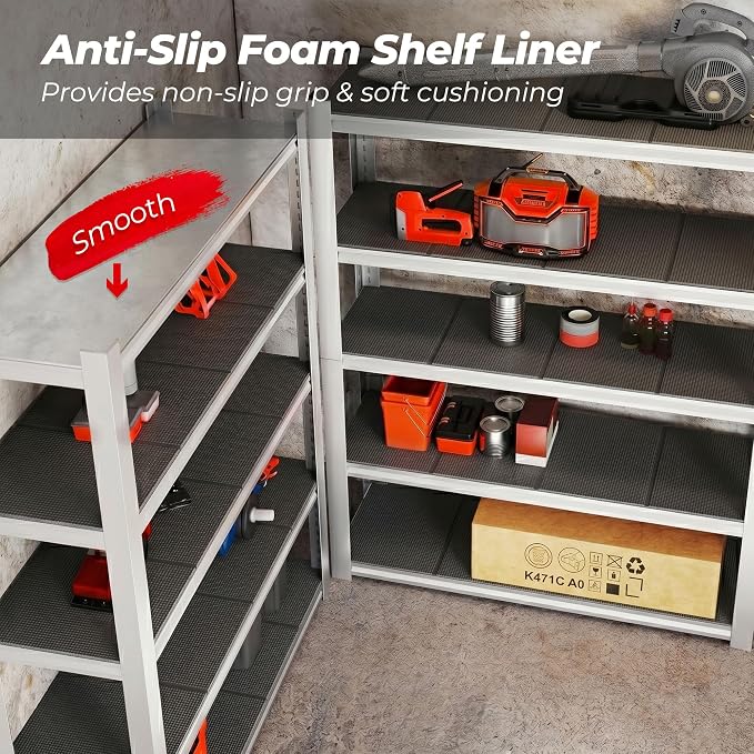 Black Shelf Liner for Under Sink - 5 mm Thick Strong Grip Non-Slip Large Toolbox Drawer Mat for Wire Shelving Cabinet - 24 in Wide × 68 Inch