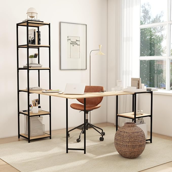CB Home Square Corner Desk w/6-Tier Tower - Modular Shelving System Customizable with 30+ Free Combinations- Contract Grade Quality