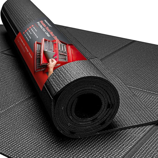 Black Shelf Liner for Under Sink - 5 mm Thick Strong Grip Non-Slip Large Toolbox Drawer Mat for Wire Shelving Cabinet - 24 in Wide × 68 Inch