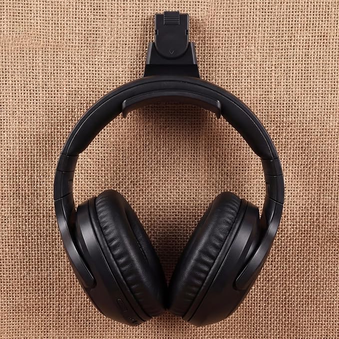 4 Set Fabric Wall Headphones Hook for Cubicle Organization Headset Stand for Desk Office Accessories Cubicle Decorations (Black)