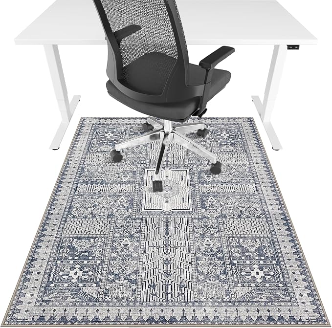 Office Chair Mat for Hardwood Floor & Tile Floor,36"X 48" Heavy Duty Desk Chair Mat for Hard Floors, Under Desk Rug for Rolling Computer Chair,Anti Slip,Low Pile Carpet Floor Protector-Grey