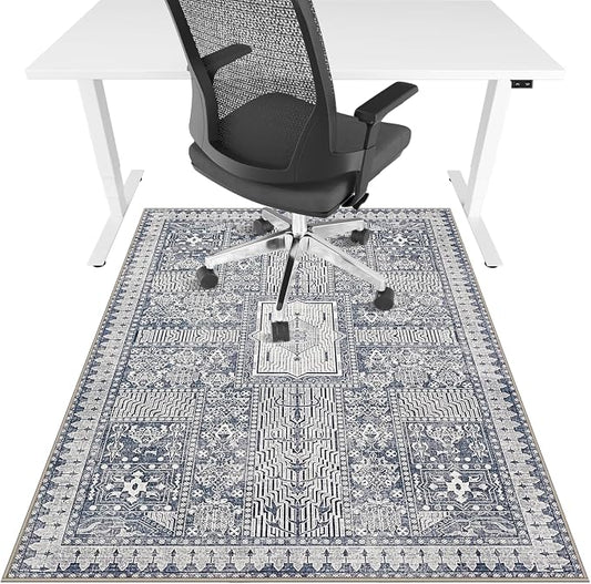 Office Chair Mat for Hardwood Floor & Tile Floor,36"X 48" Heavy Duty Desk Chair Mat for Hard Floors, Under Desk Rug for Rolling Computer Chair,Anti Slip,Low Pile Carpet Floor Protector-Grey