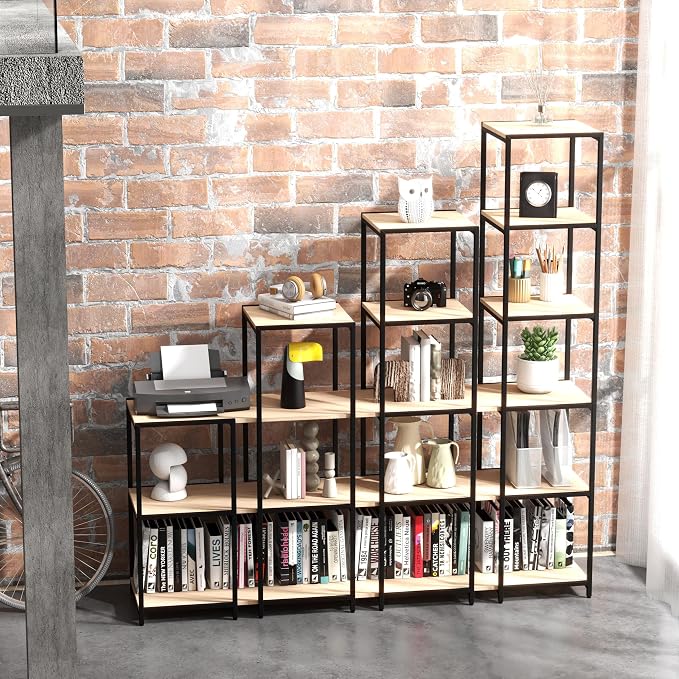 CB Home Square Ladder Shape Shelving - Modular Shelving System Customizable with 30+ Free Combinations- Contract Grade Quality