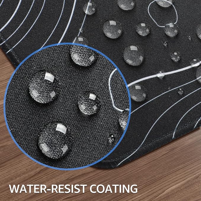 KTRIO Large Gaming Mouse Pad Desk Mat, Superior Micro-Weave Cloth, Non-Slip Rubber Base, Stitched Edges, Water-Resistant, for Gamer, Office & Home, 31.5 x 15.7 Inch，Black Topographic